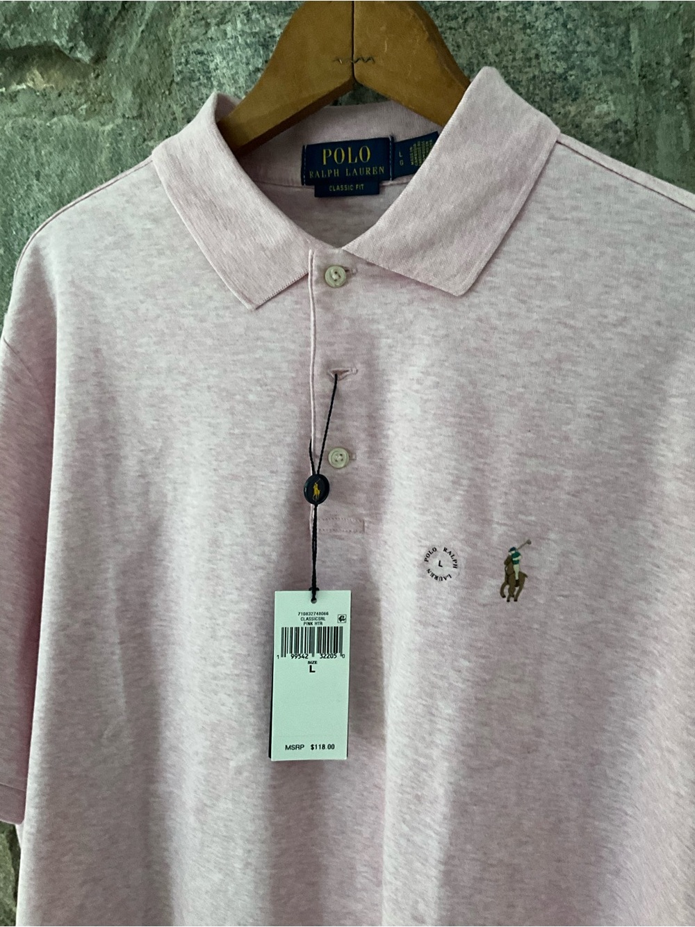 Polo by Ralph Lauren Men’s Light Pink Short-Sleeve Cotton Polo - Picture 2 of 3